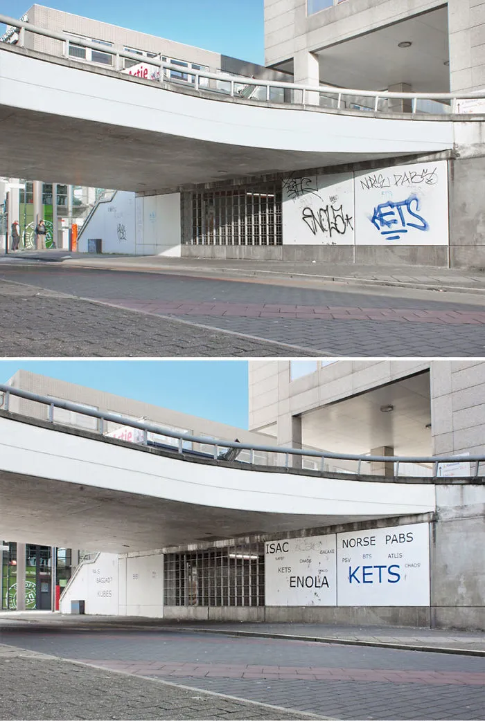 This Guy Is Painting Over Ugly Graffiti To Make It Legible