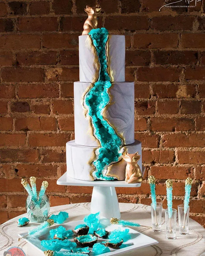 This New Geode Wedding Cake Trend Is Rocking The Internet