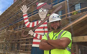 Construction Worker Hides Waldo On Site Everyday For Kids In Hospital Next Door To Find