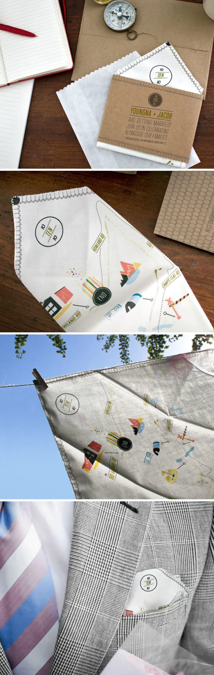 Handkerchief Map Invite