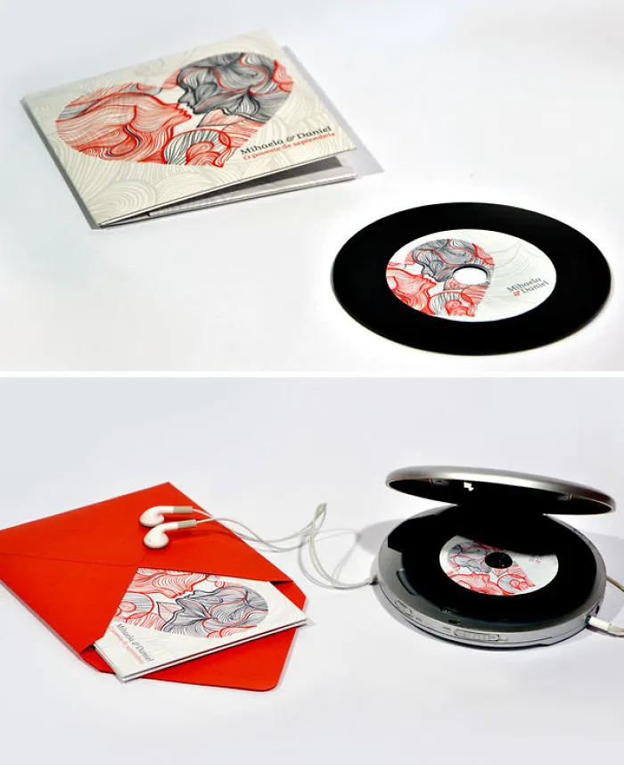 Vintage Vinyl Record With A Selection Of Tracks From Newlyweds Favorite Bands