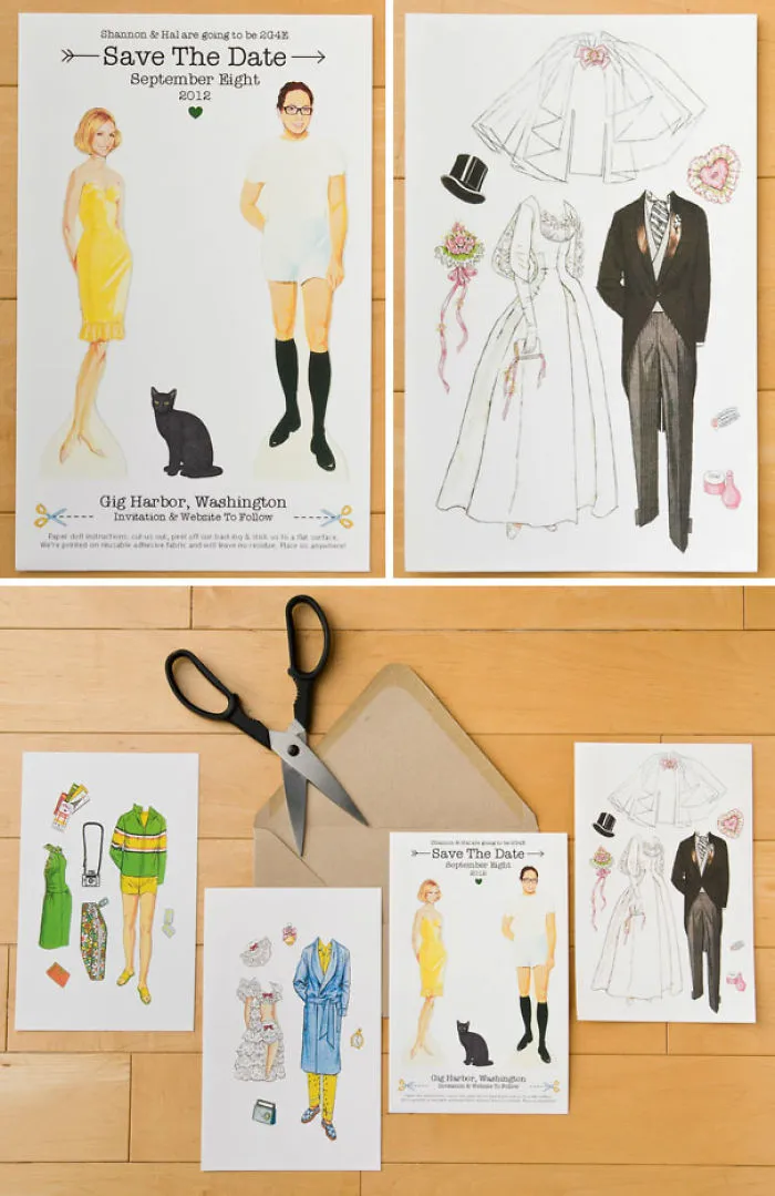 Save The Date Paper Dolls
