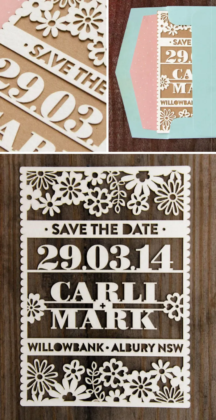 Cute Laser Cut Save The Date