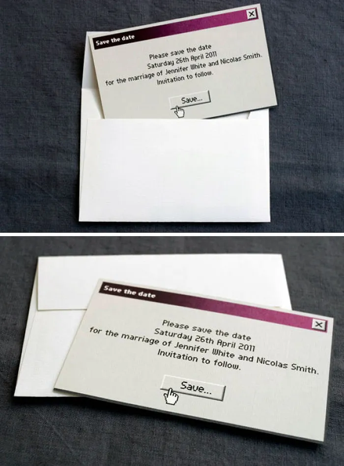 Geeky Wedding Invitation: Menu>file>save As...>dontforgetmywedding.doc