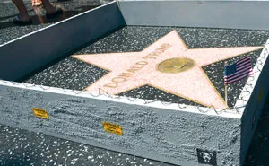 Someone Built A Tiny Wall Around Trump's Hollywood Star And It Has A Hidden Message On It