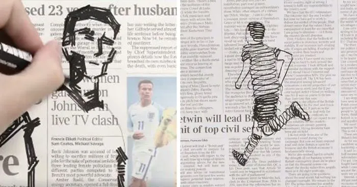 Artist Doodles Between The Headlines To Tell The Story Of Euro 2016