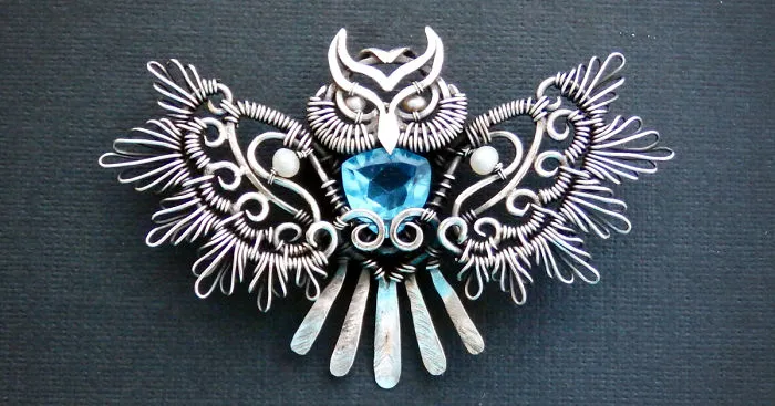 I Create Owl Jewelry Out Of Copper And Natural Stones