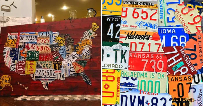 I Made Maps Of The USA Out Of Vintage License Plates