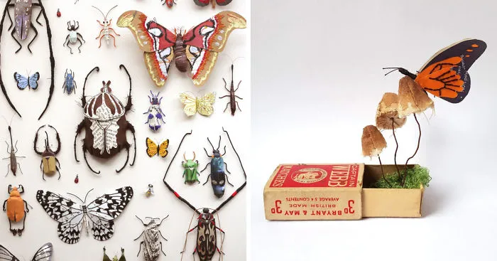 I Create Bugs, Butterflies, And Insects Using Recycled Paper, Wire And Thread