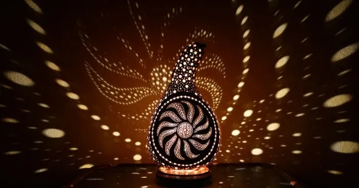 I Make Unique, One Of A Kind, Handcrafted Organic Gourd Lamps