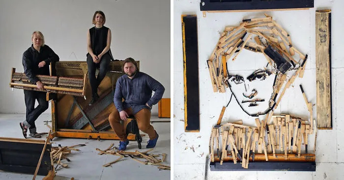 I Made A Portrait Of Beethoven From Old Piano Parts