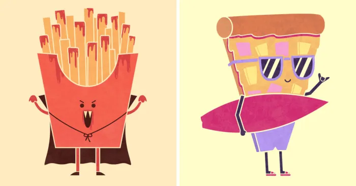 I Always Had Fun Playing With My Food As A Kid So Now I Draw Fun Food Illustrations