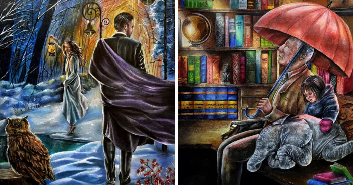 I Created These Illustrations Using Mostly Colored Pencils