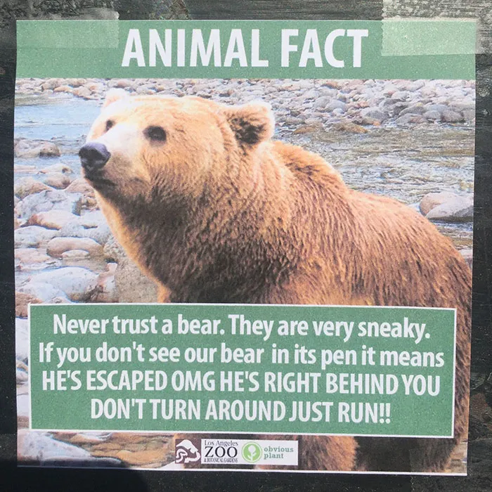 Guy Leaves Fake Animal Facts All Over Los Angeles Zoo