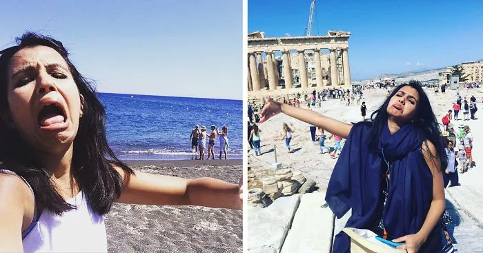 Woman Goes On Honey Moon Alone After Her Husband Couldn't Go, Posts Funniest Solo Photos