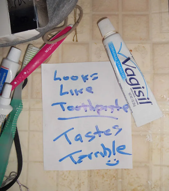 Found This Note In My Bathroom Drawer After My Dad Tried To Borrow Toothpaste