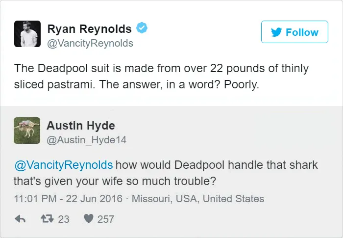 24 Times Ryan Reynold's Twitter Replies Were Pure Gold