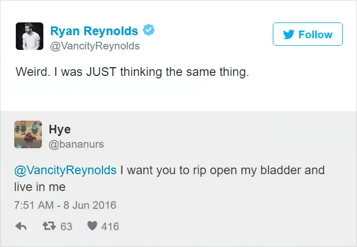 24 Times Ryan Reynold's Twitter Replies Were Pure Gold