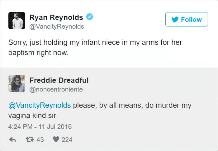 24 Times Ryan Reynold's Twitter Replies Were Pure Gold