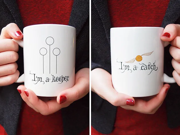 I'm A Keeper, I'm A Catch Ceramic Mugs