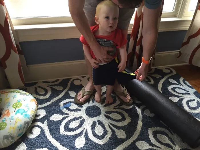 I Woke My Son Up From A Nap To Find Both Legs Through One Of The Leg Holes In His Shorts