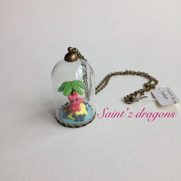 Your Own Tiny Dragon On A Desert Island Terrarium Necklace...