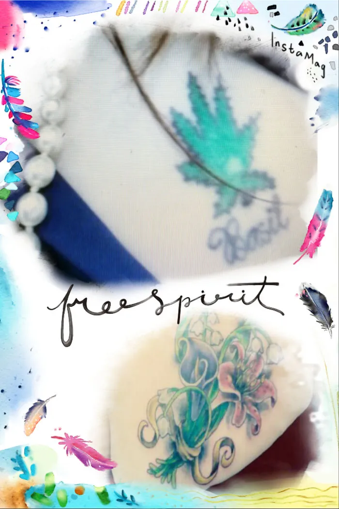 Cover-up tattoo idea featuring a colorful floral design, showing creative solutions for bad tattoos.
