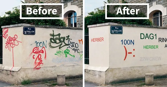 This Guy Is Painting Over Ugly Graffiti To Make It Legible