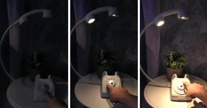Creative Lamp Made From An Old Rotary Phone