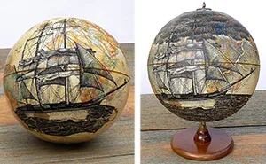 Rotating Stippling Illustration I Created On A Vintage Style World Globe