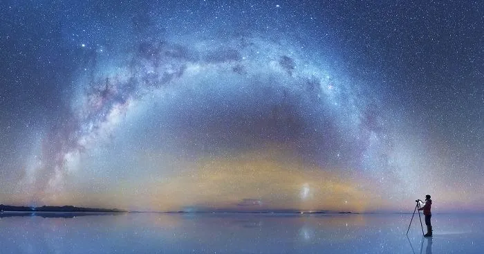 Russian Photographer Captures Breathtaking Photos Of Milky Way Mirrored On Salt Flats In Bolivia