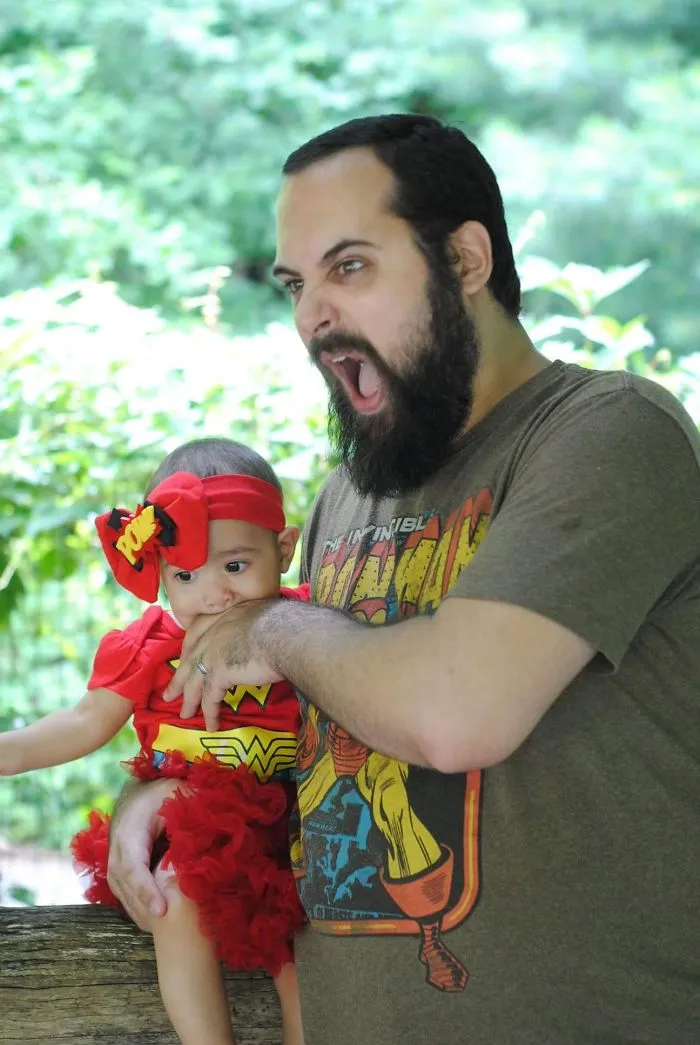 Wonder Woman Teething In Prospect Park.
