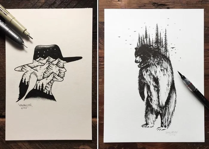 Diverse Drawings Styles By An Artist With A Fertile Imagination