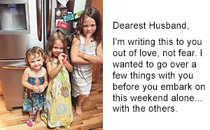 Wife Writes Brutally Honest Letter To Husband Before Leaving Him Alone With Kids For The Weekend