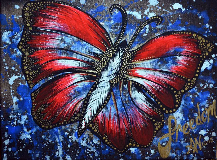 Freedom | 12" X 9" Acrylic On Canvas | Artbookofamanda.com