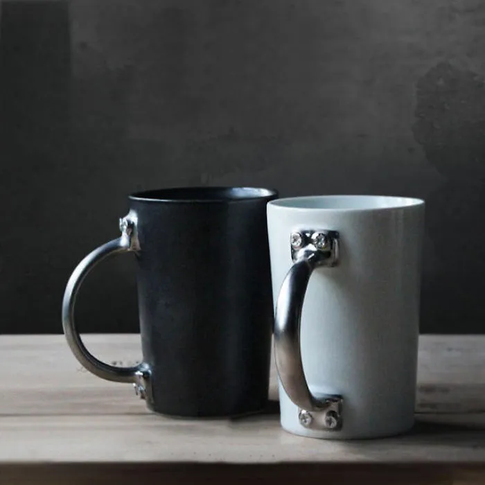 Creative Doorknob Ceramic Couple Coffee Cup