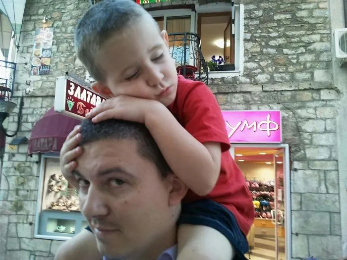 Napping On Daddy's Head