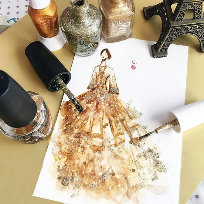Nail Polish Turned Into Fashion Fantasy