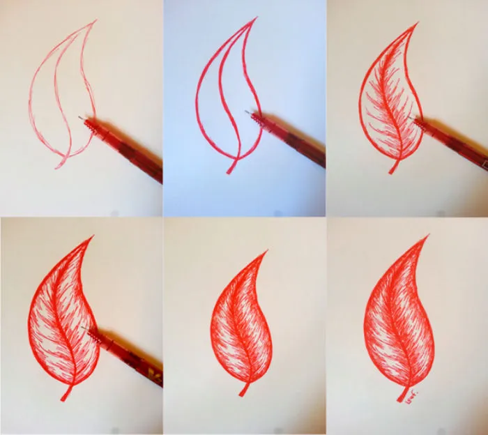 I Challenge Myself To Draw Only With Red Pencil