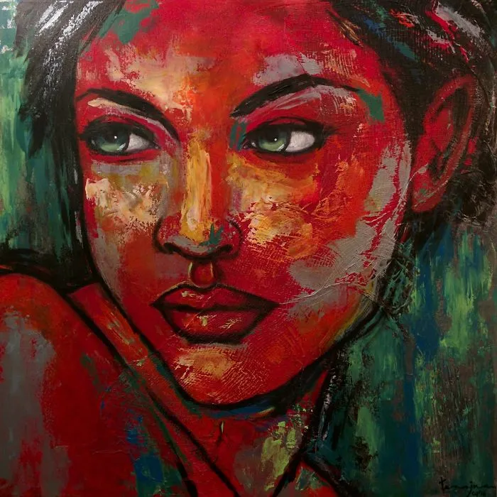 Reticence  |  Tanzina Amin  |  Acrylic On Canvas 30"x30"  |  Www.tanzina.ca