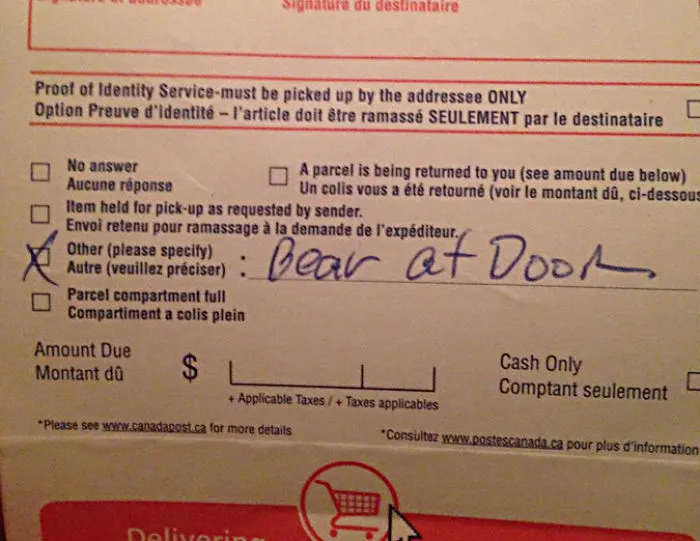 Reason For Non-Delivery