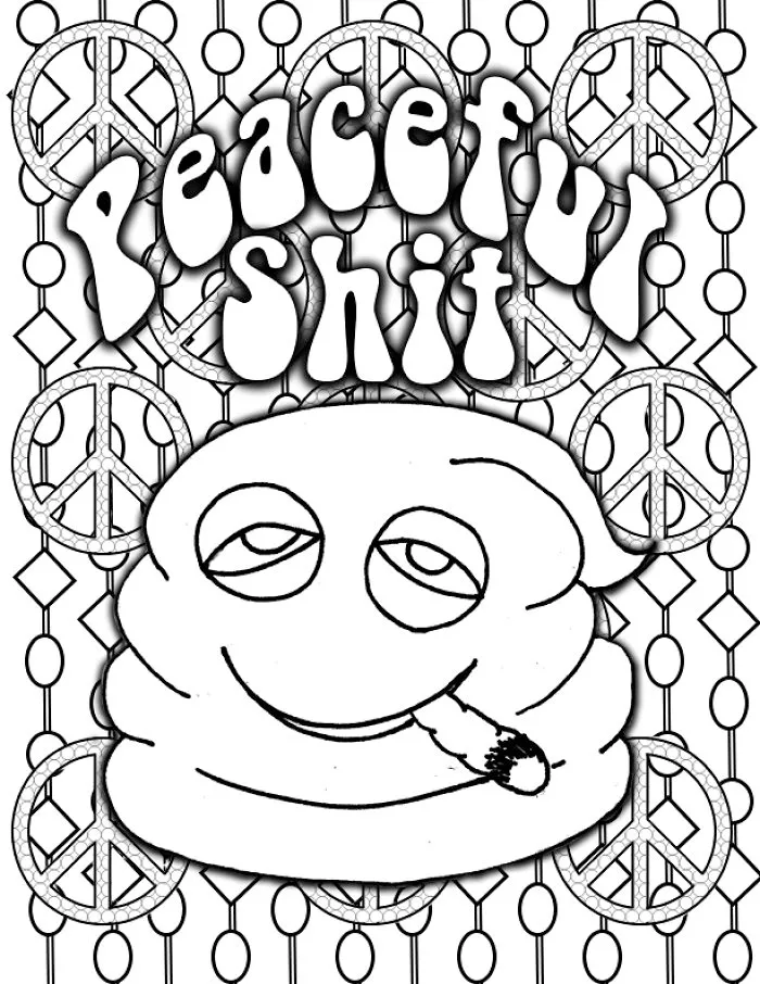 Hours Spent Creating Hilarious New Adult Coloring Book Which Includes Some Real Peaceful Shit!