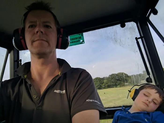 In A 30 Year Old Tractor, On A Warm Summers Day.