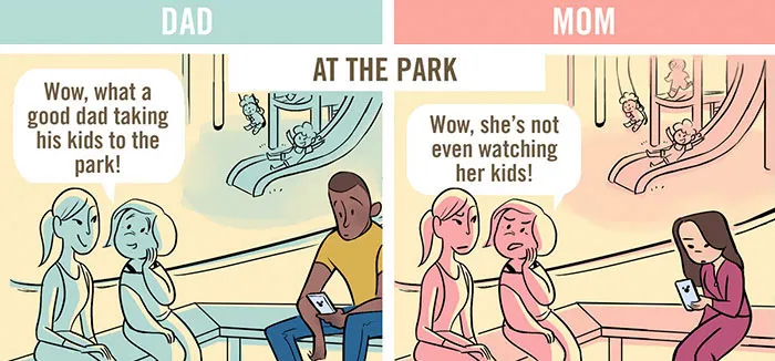 5 Comics That Reveal How Differently Dads And Moms Are Viewed In Public