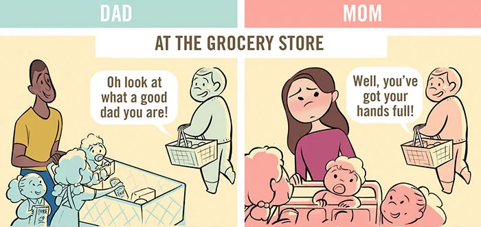5 Comics That Reveal How Differently Dads And Moms Are Viewed In Public
