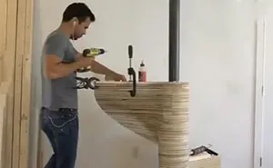 DIY Spiral Staircase Made Out Of Plywood