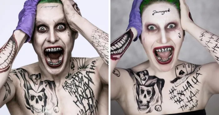 A Make Up Artist Spent 4 Hours Becoming Joker From Suicide Squad