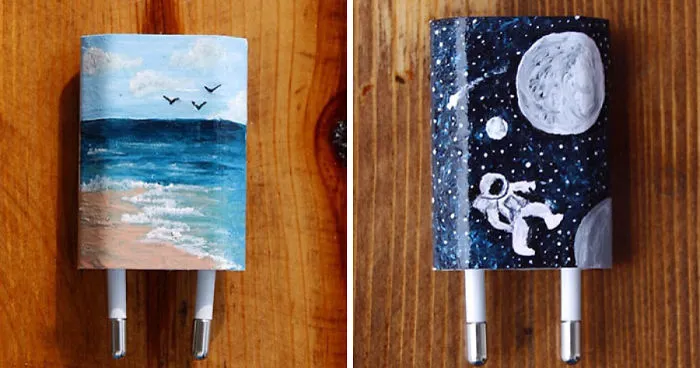 I Paint On iPhone Chargers Using Nail Polish