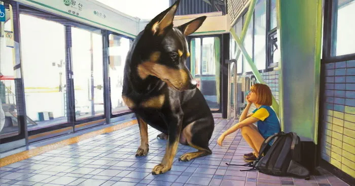 I Paint My Dog As A Giant To Show How Big Of A Part In My Life He Is