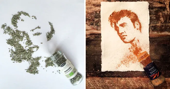 I 'Draw' Portraits Of Famous People With Food